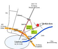 Lageplan der Monteurwohnung Limburg
